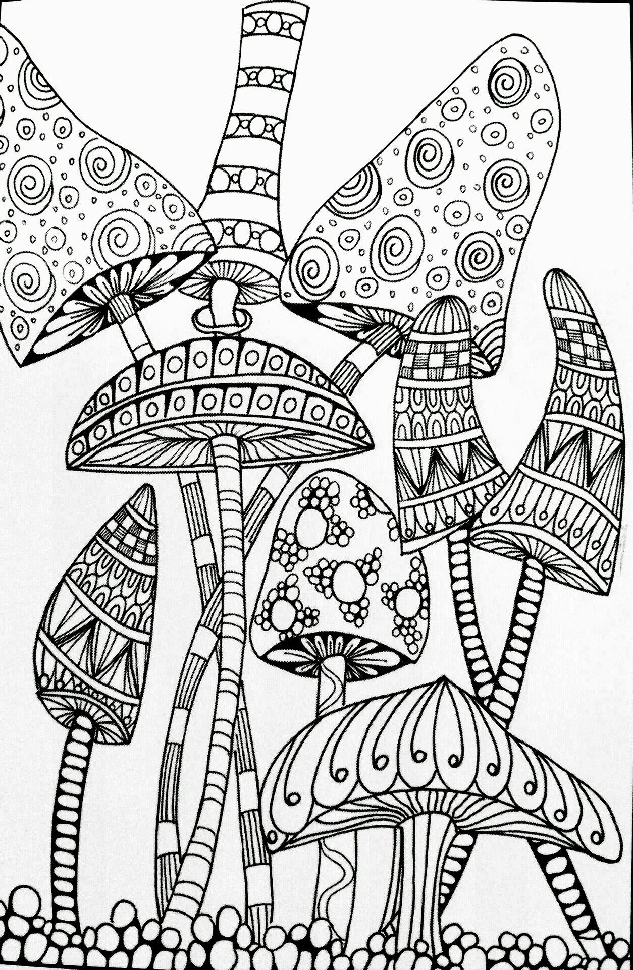 Mushroom Coloring Pages Printable Fantasy 9