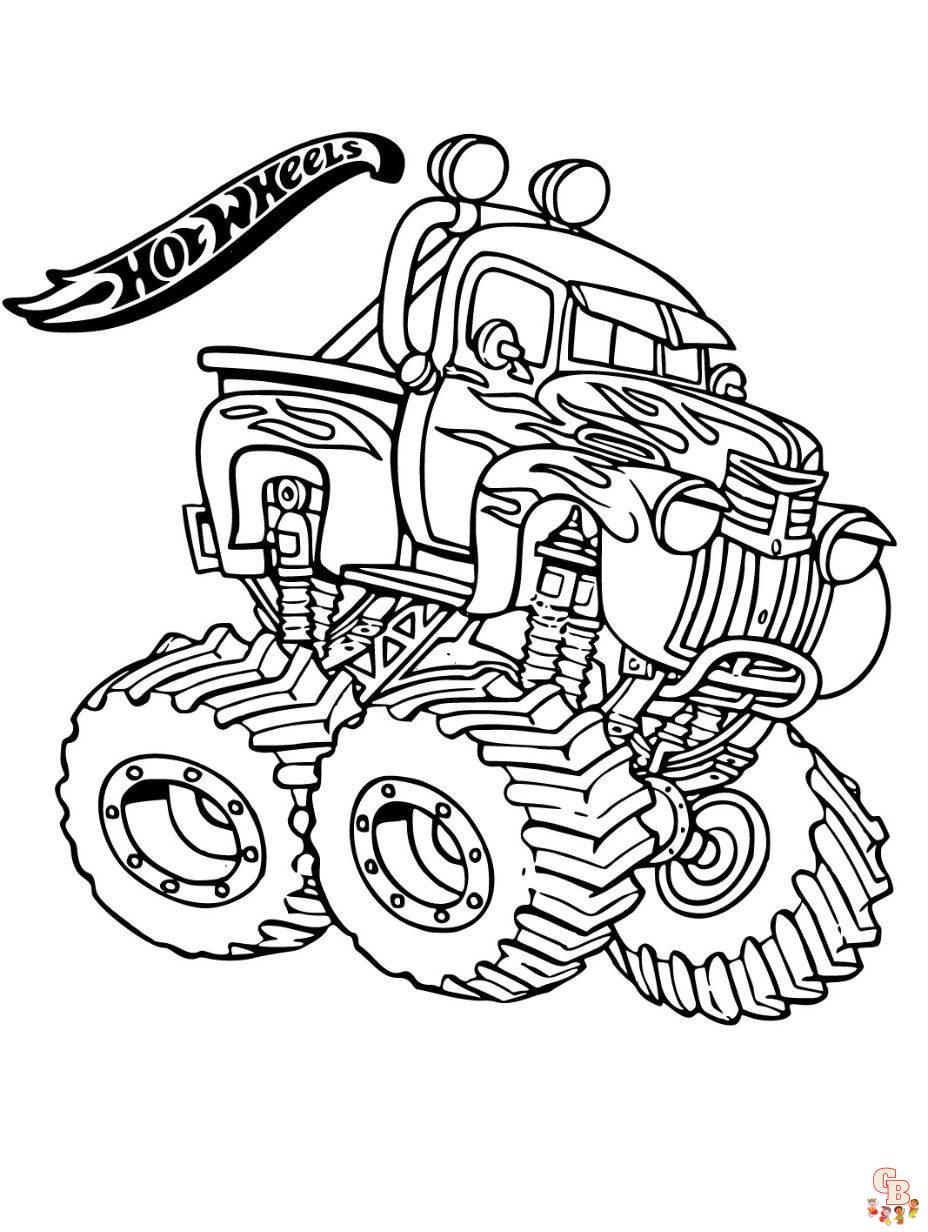 Powerful Monster Truck Coloring Pages Printable 15