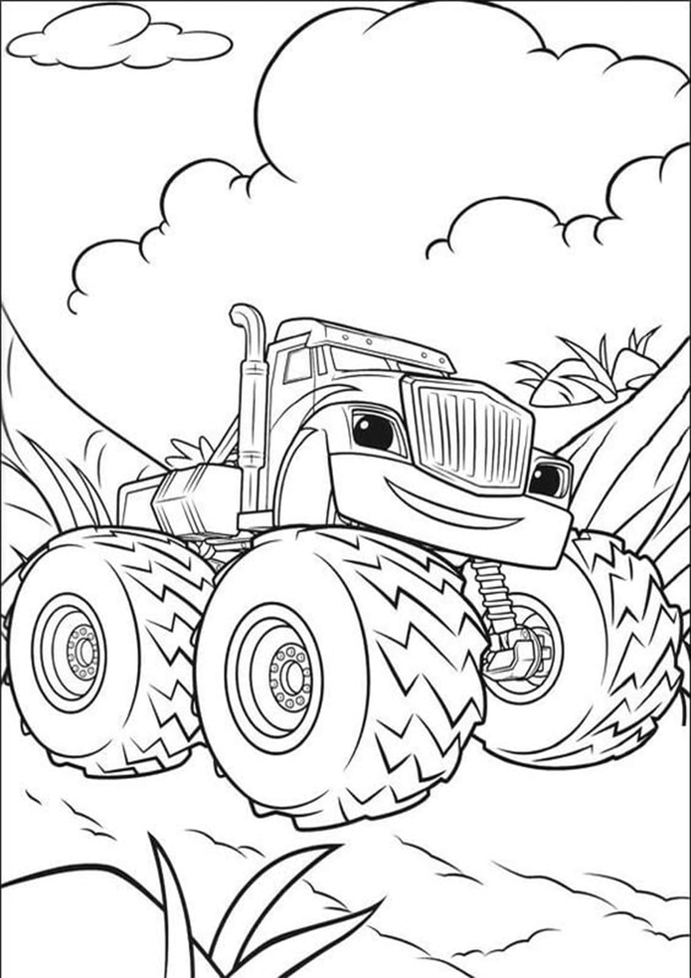 Powerful Monster Truck Coloring Pages Printable 18