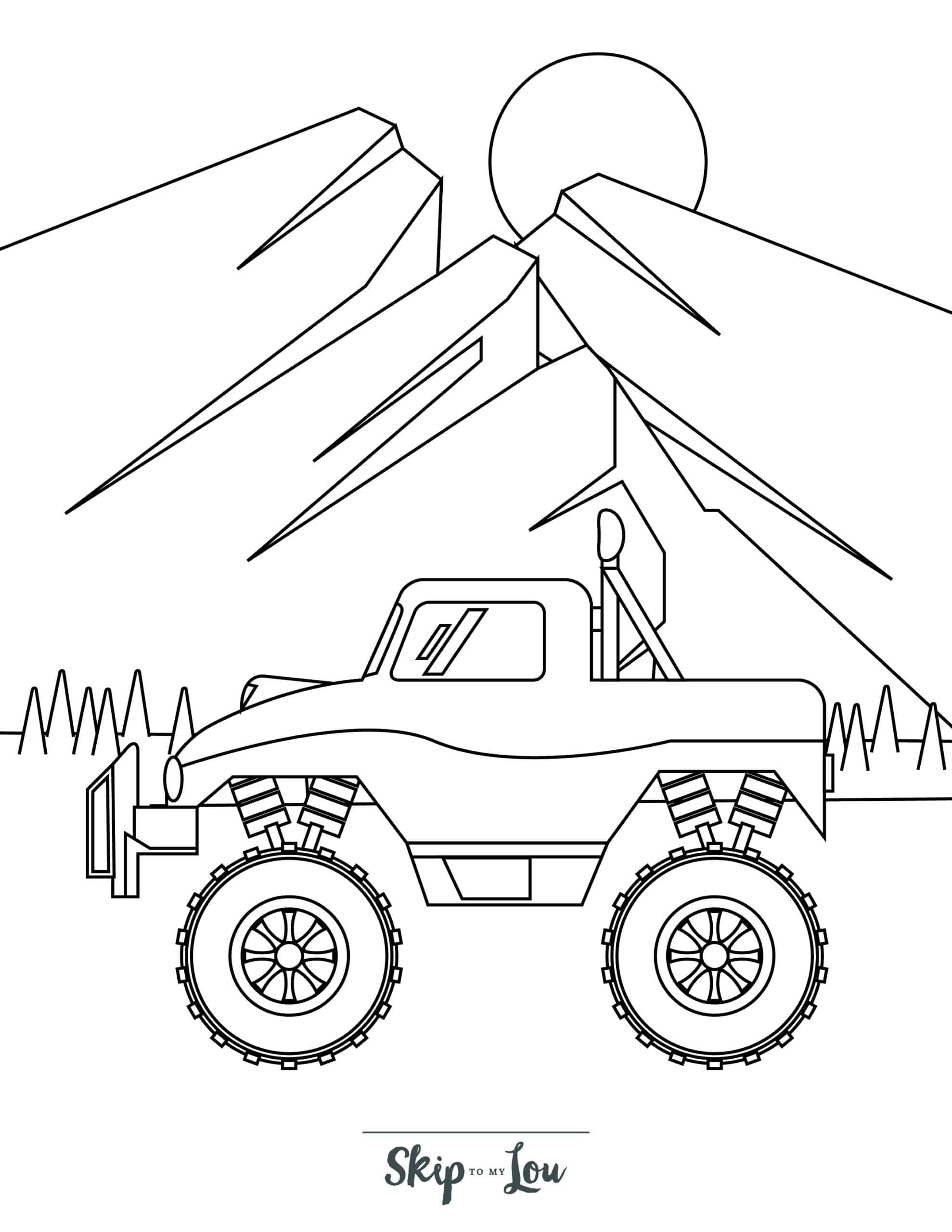 Powerful Monster Truck Coloring Pages Printable 2