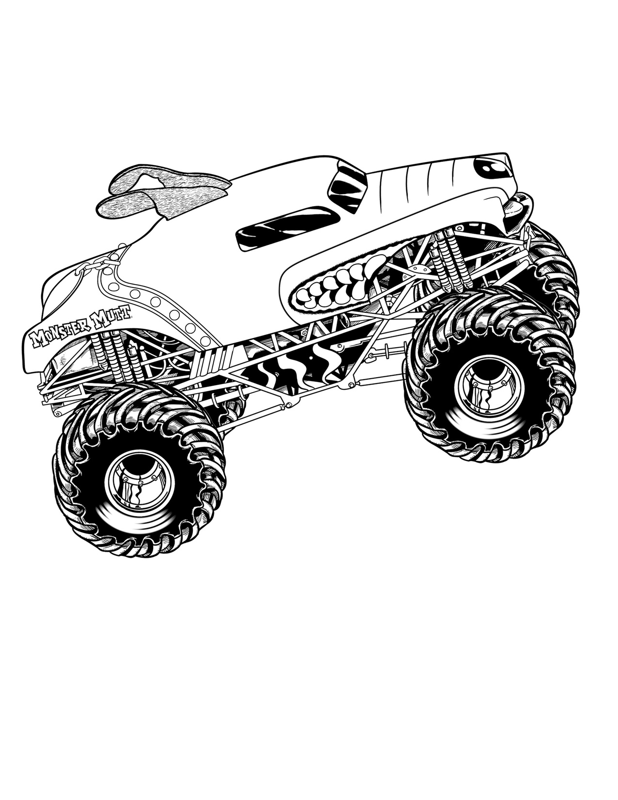 Powerful Monster Truck Coloring Pages Printable 25