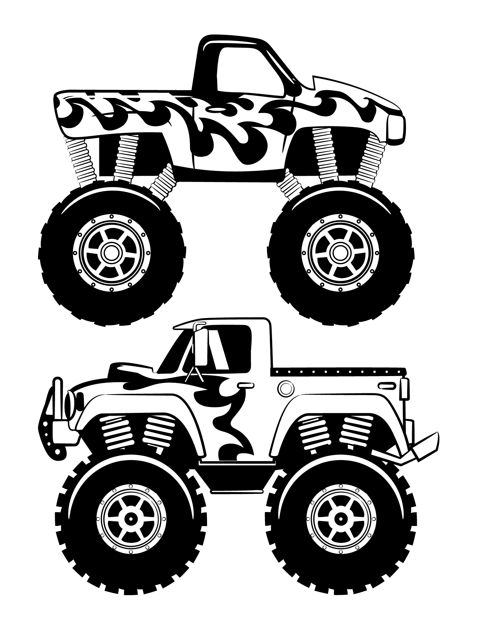 Powerful Monster Truck Coloring Pages Printable 26