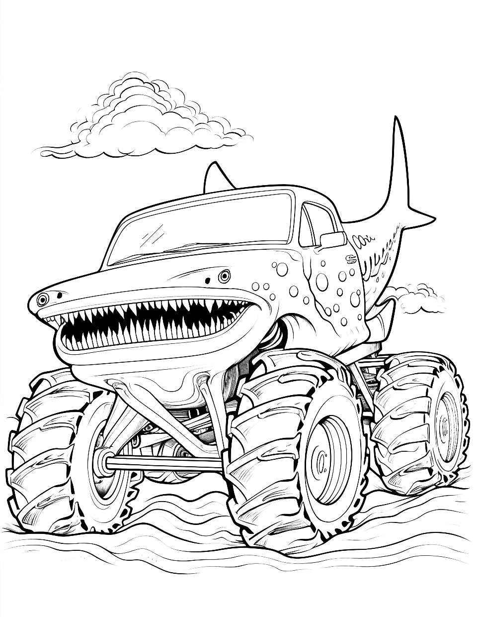 Powerful Monster Truck Coloring Pages Printable 27