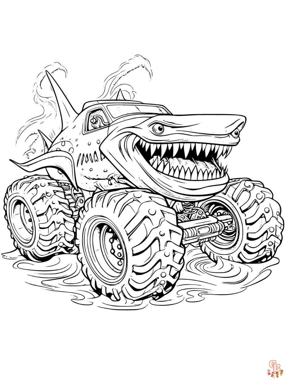 Powerful Monster Truck Coloring Pages Printable 31