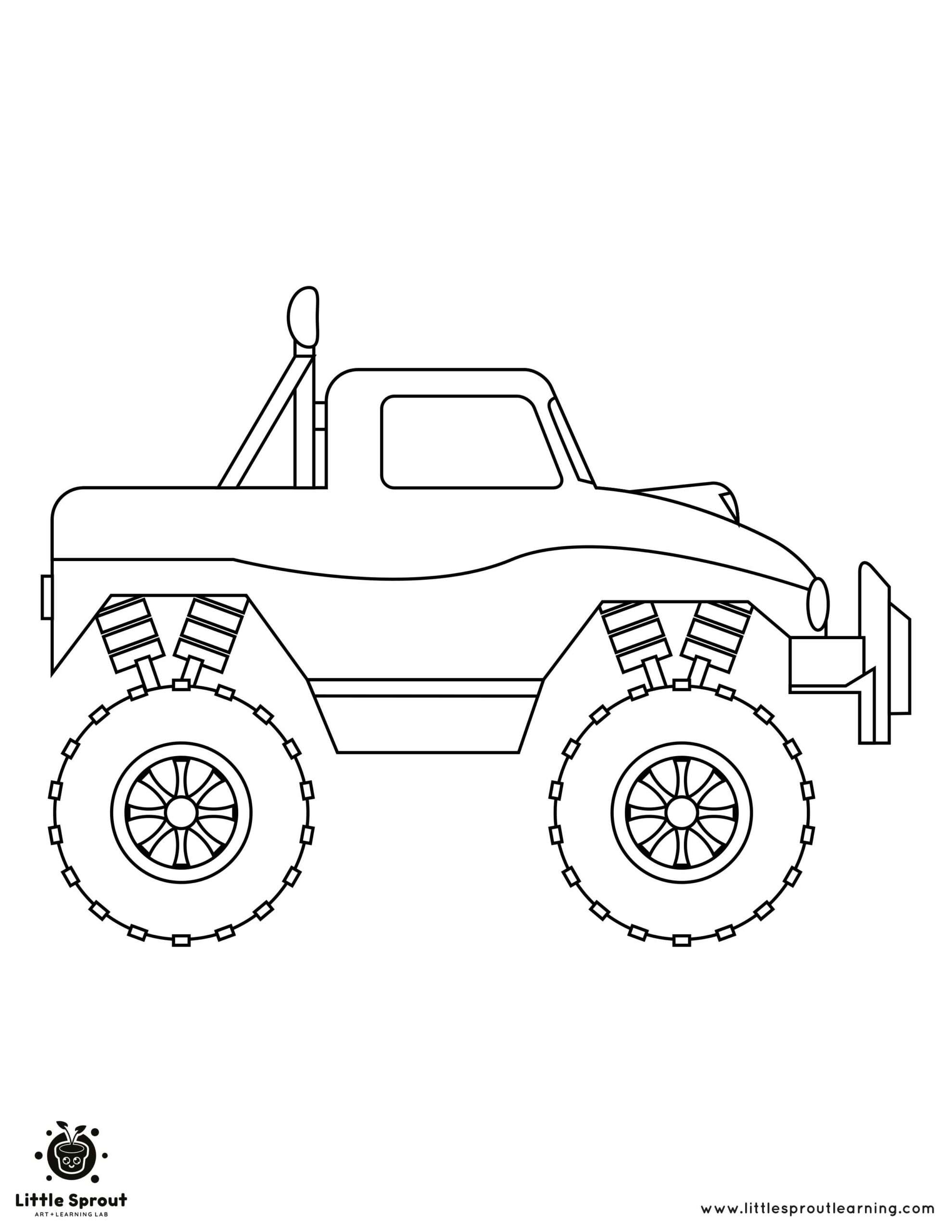 Powerful Monster Truck Coloring Pages Printable 33