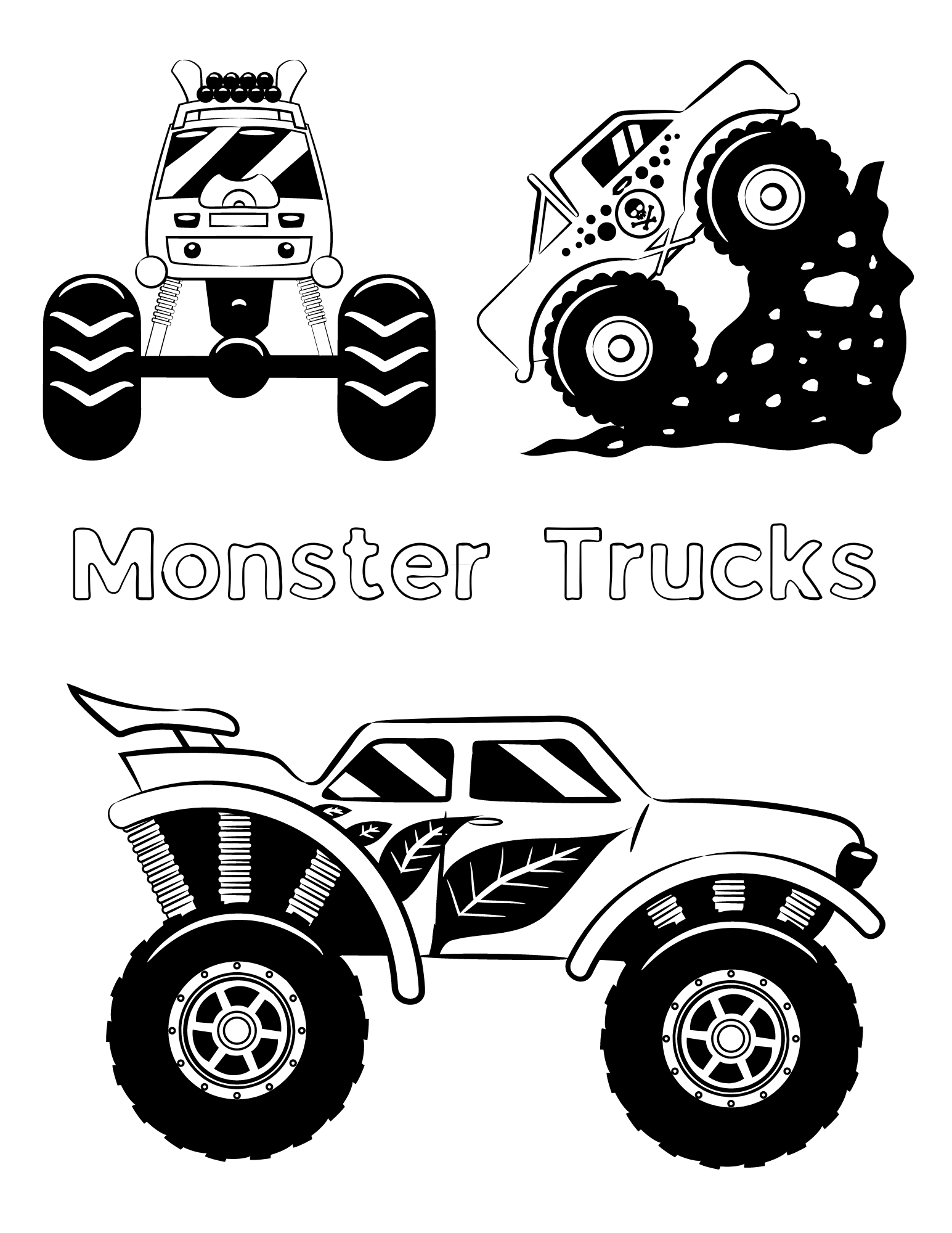 Powerful Monster Truck Coloring Pages Printable 4