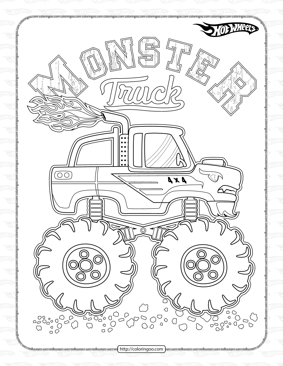 Powerful Monster Truck Coloring Pages Printable 8