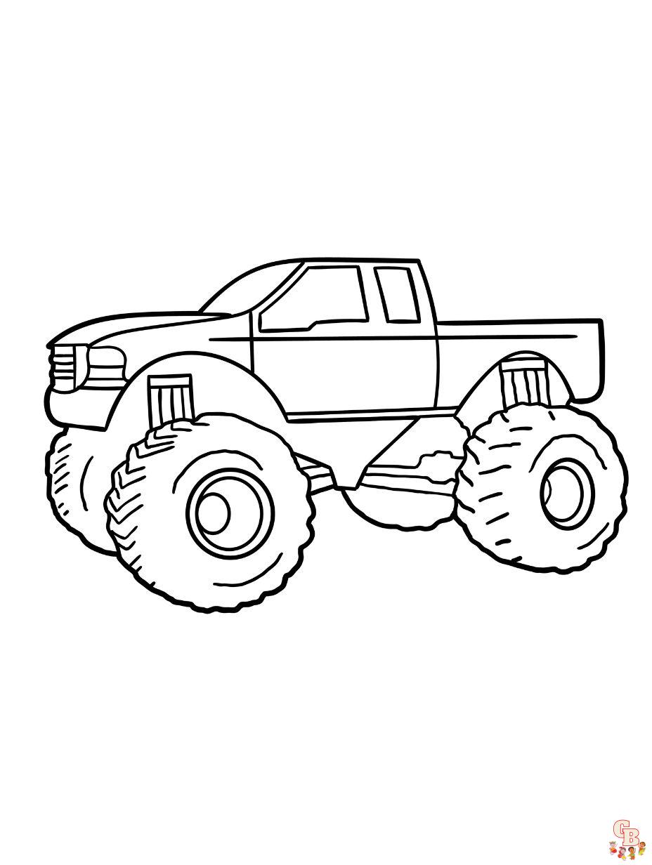 Powerful Monster Truck Coloring Pages Printable 9