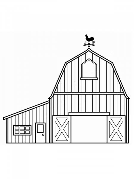 Rustic Barn Coloring Pages Printable 14