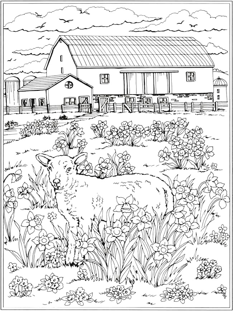 Rustic Barn Coloring Pages Printable 27