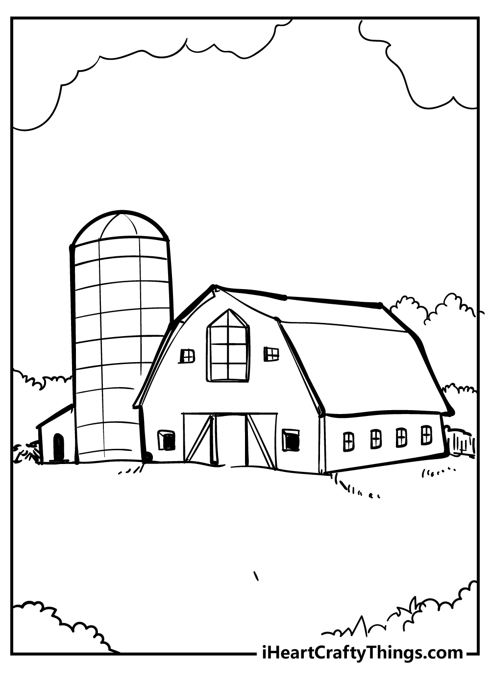 Rustic Barn Coloring Pages Printable 3