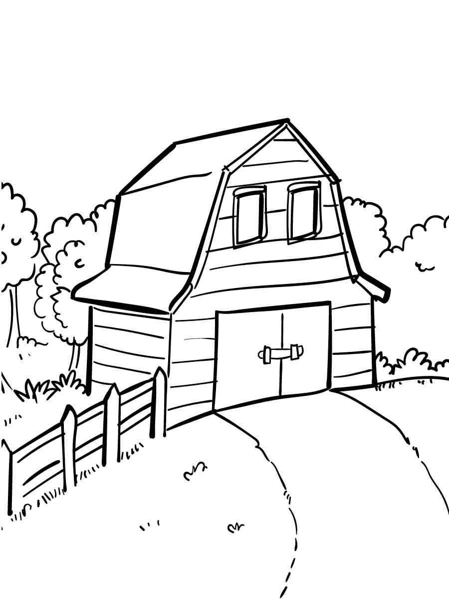 Rustic Barn Coloring Pages Printable 7