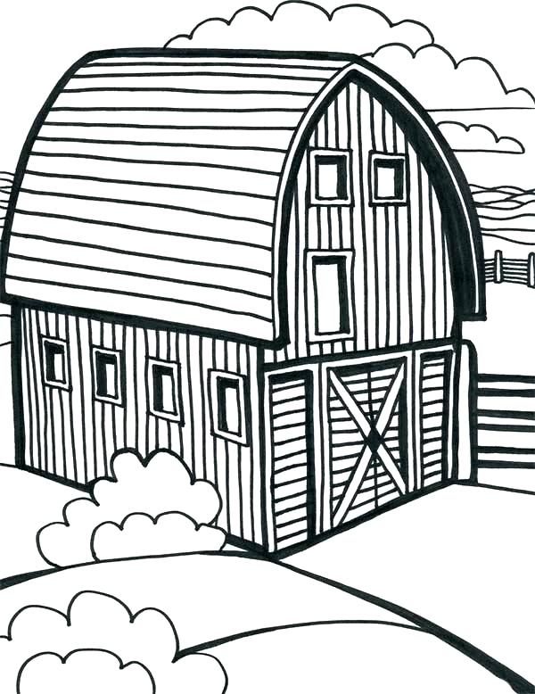 Rustic Barn Coloring Pages Printable 8