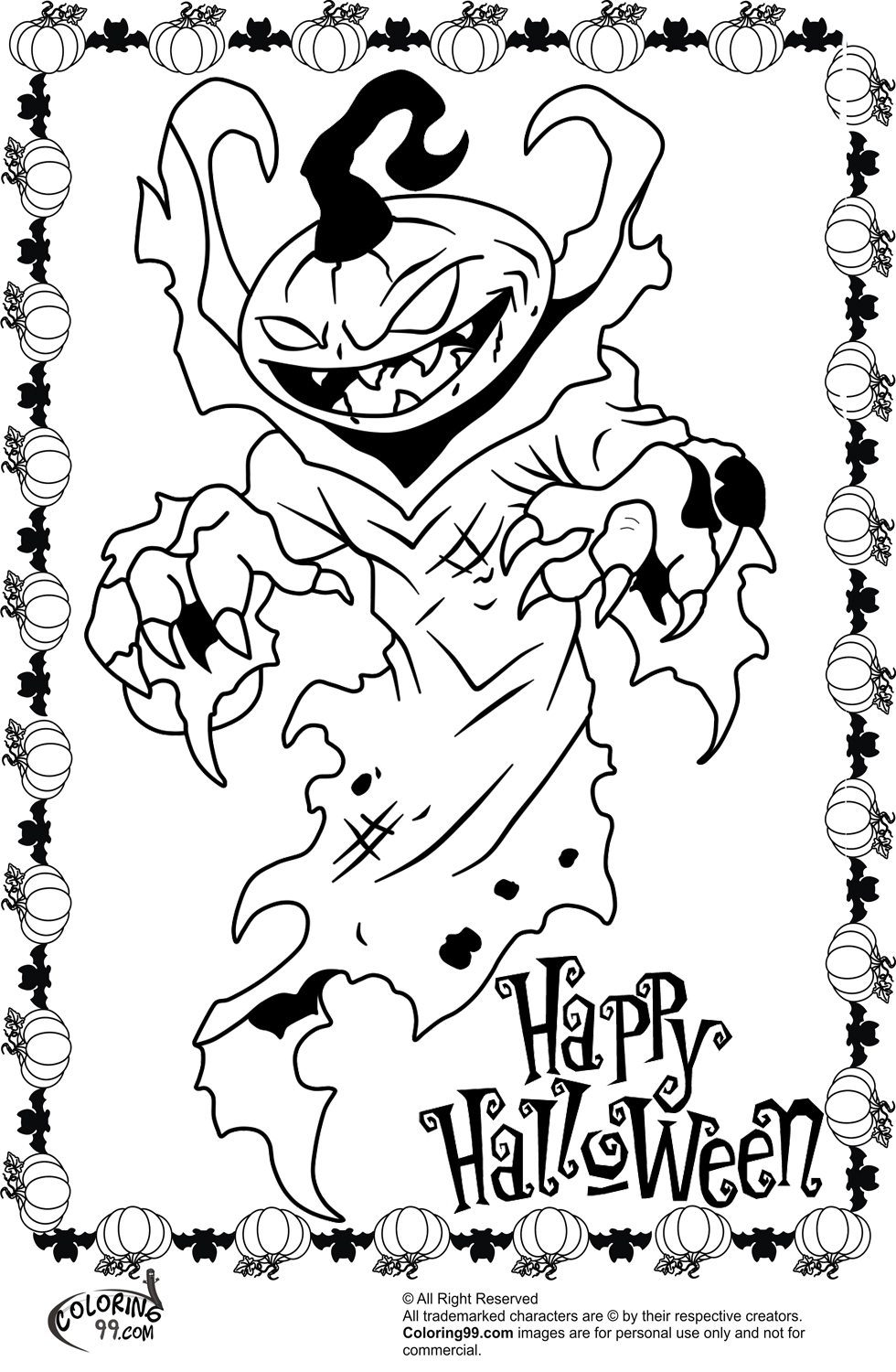 Spooky Bone Coloring Pages Printable 21