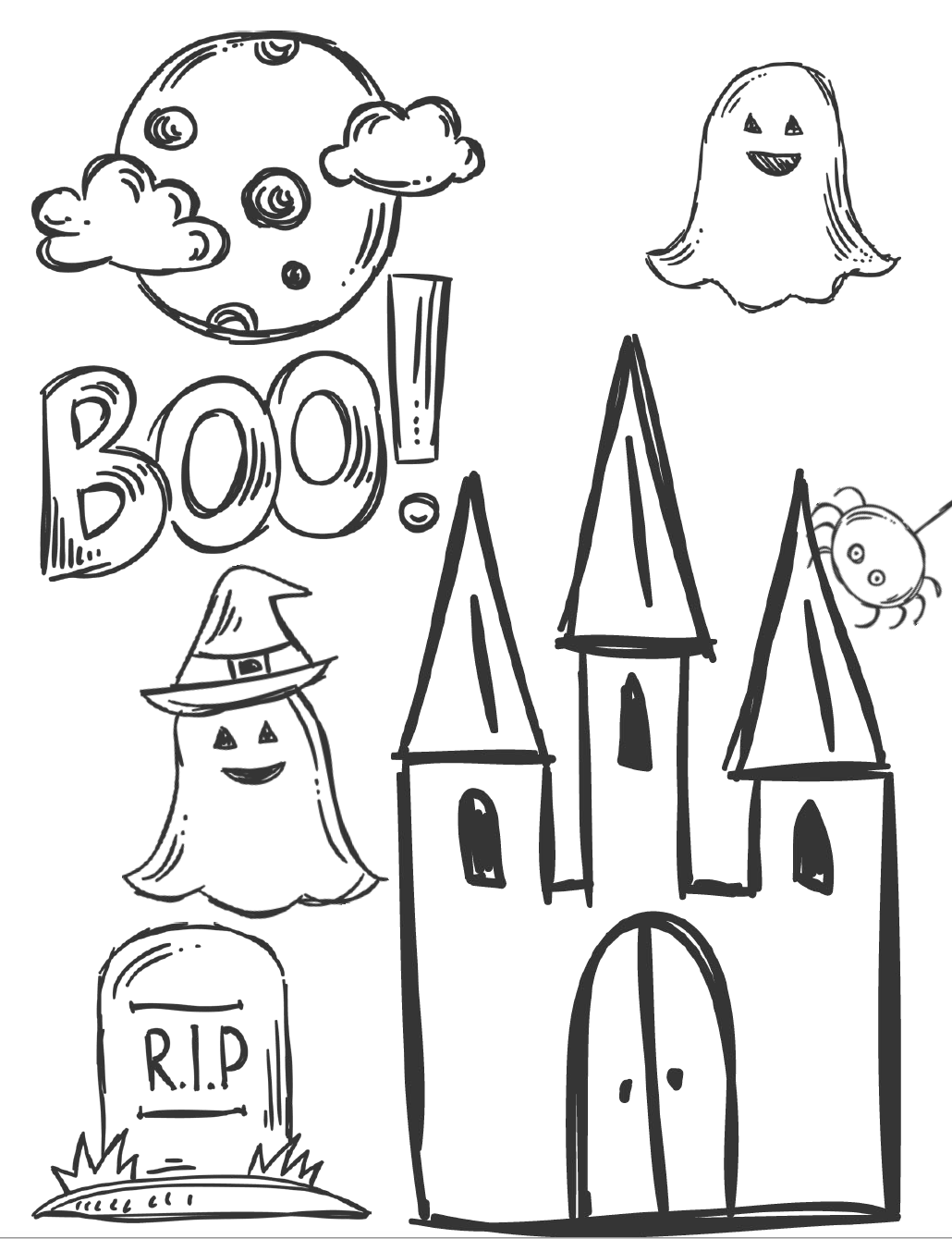 Spooky Bone Coloring Pages Printable 24