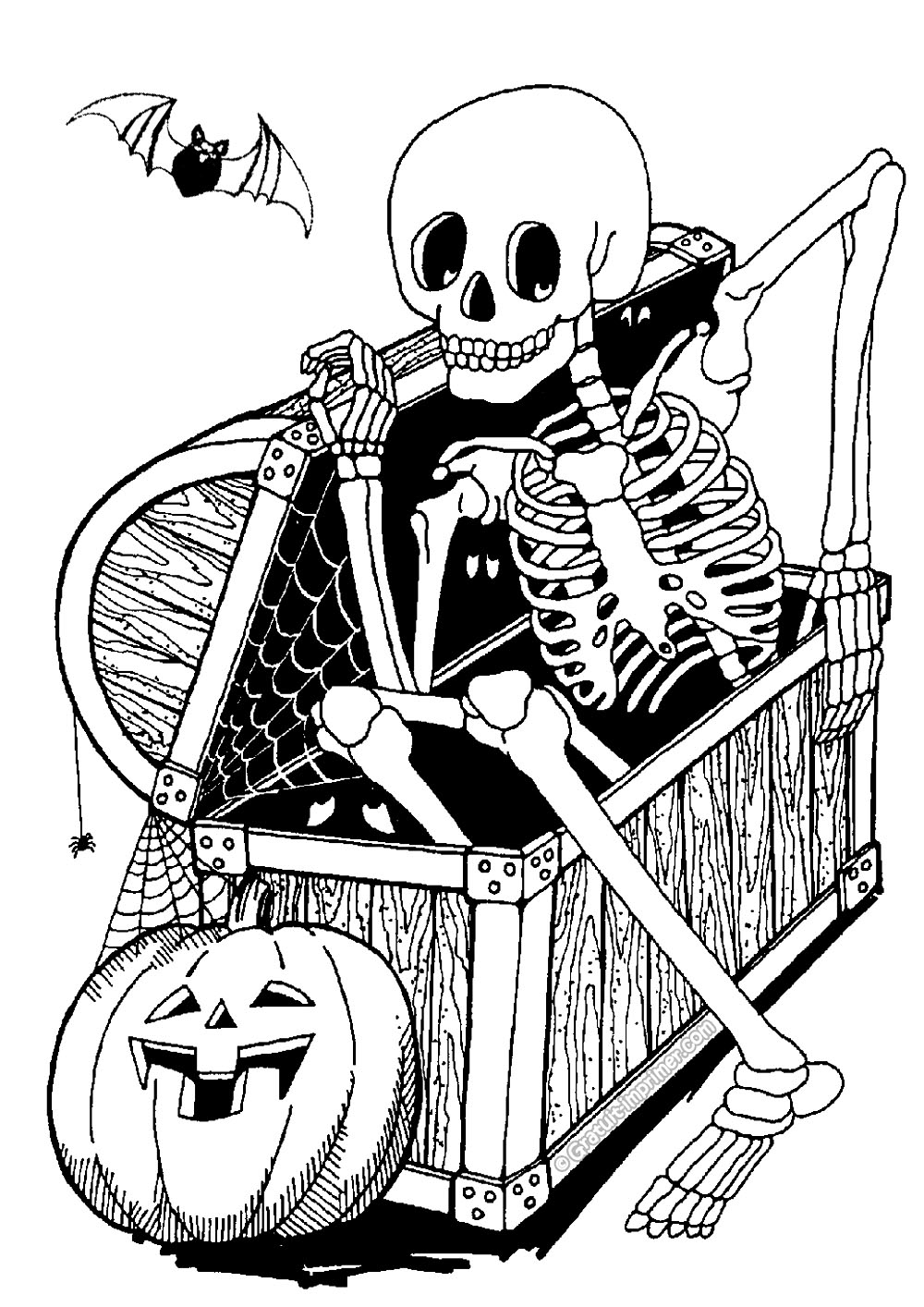 Spooky Bone Coloring Pages Printable 27