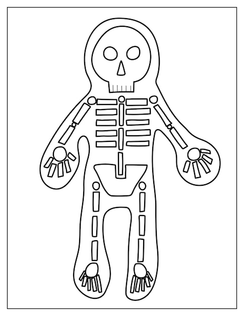 Spooky Bone Coloring Pages Printable 4