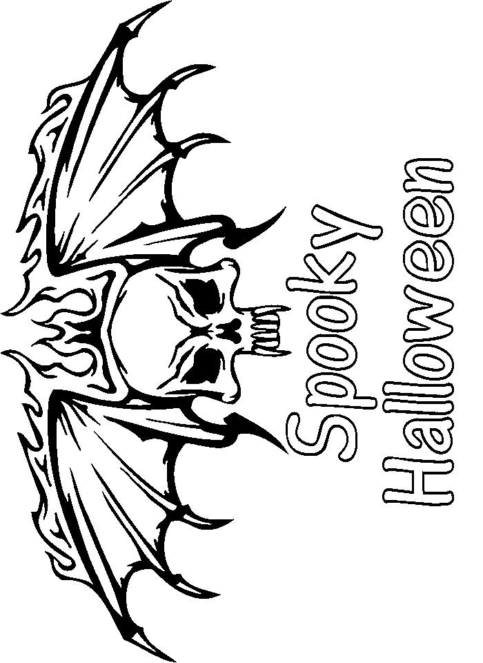 Spooky Bone Coloring Pages Printable 7