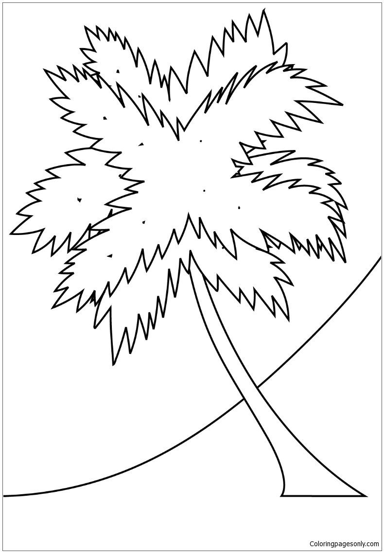 Tropical Palm Tree Coloring Pages Printable 18