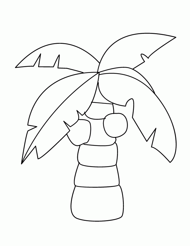 Tropical Palm Tree Coloring Pages Printable 20