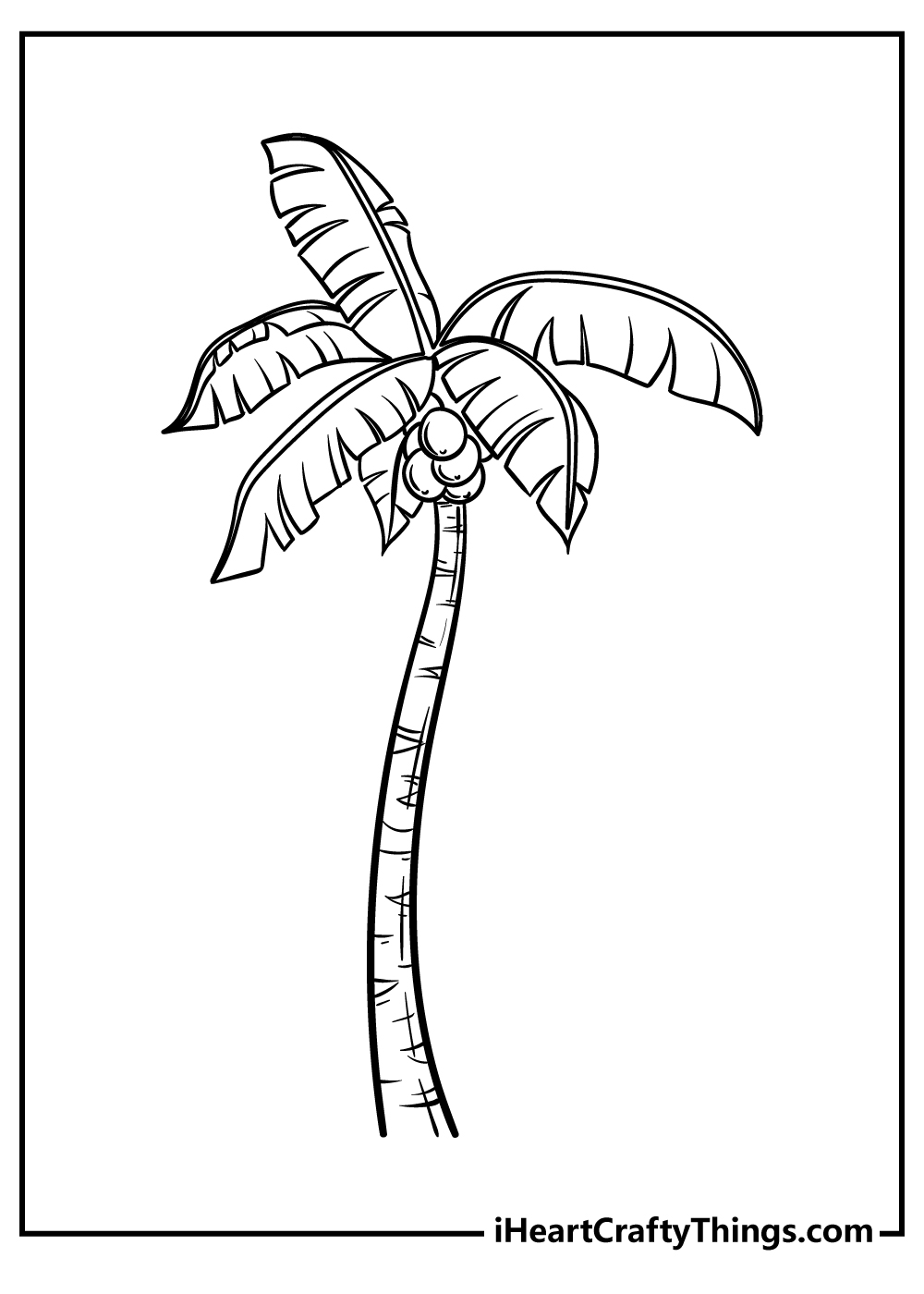 Tropical Palm Tree Coloring Pages Printable 31