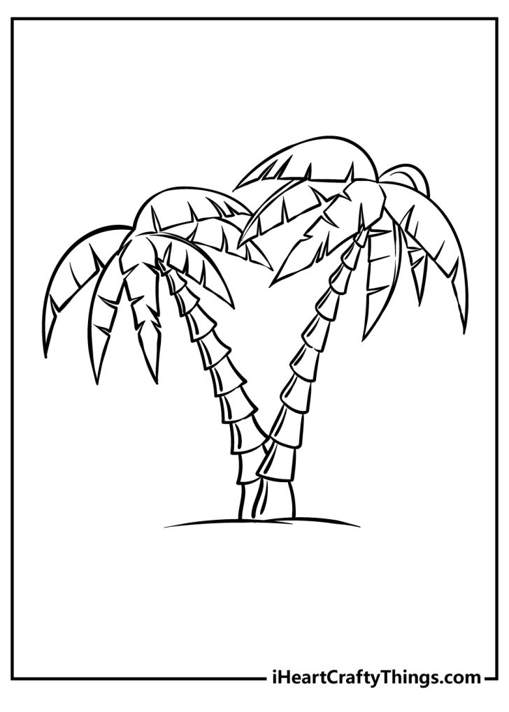 Tropical Palm Tree Coloring Pages Printable 32