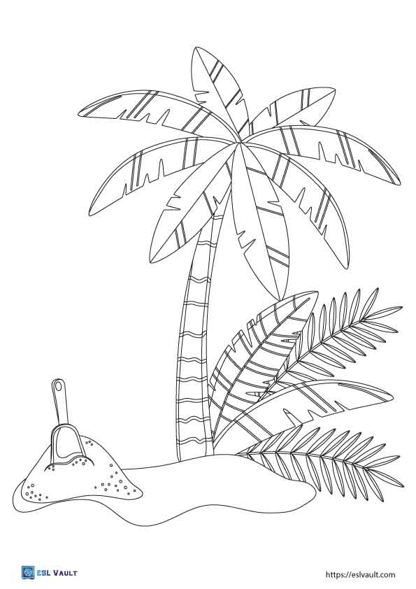 Tropical Palm Tree Coloring Pages Printable 34