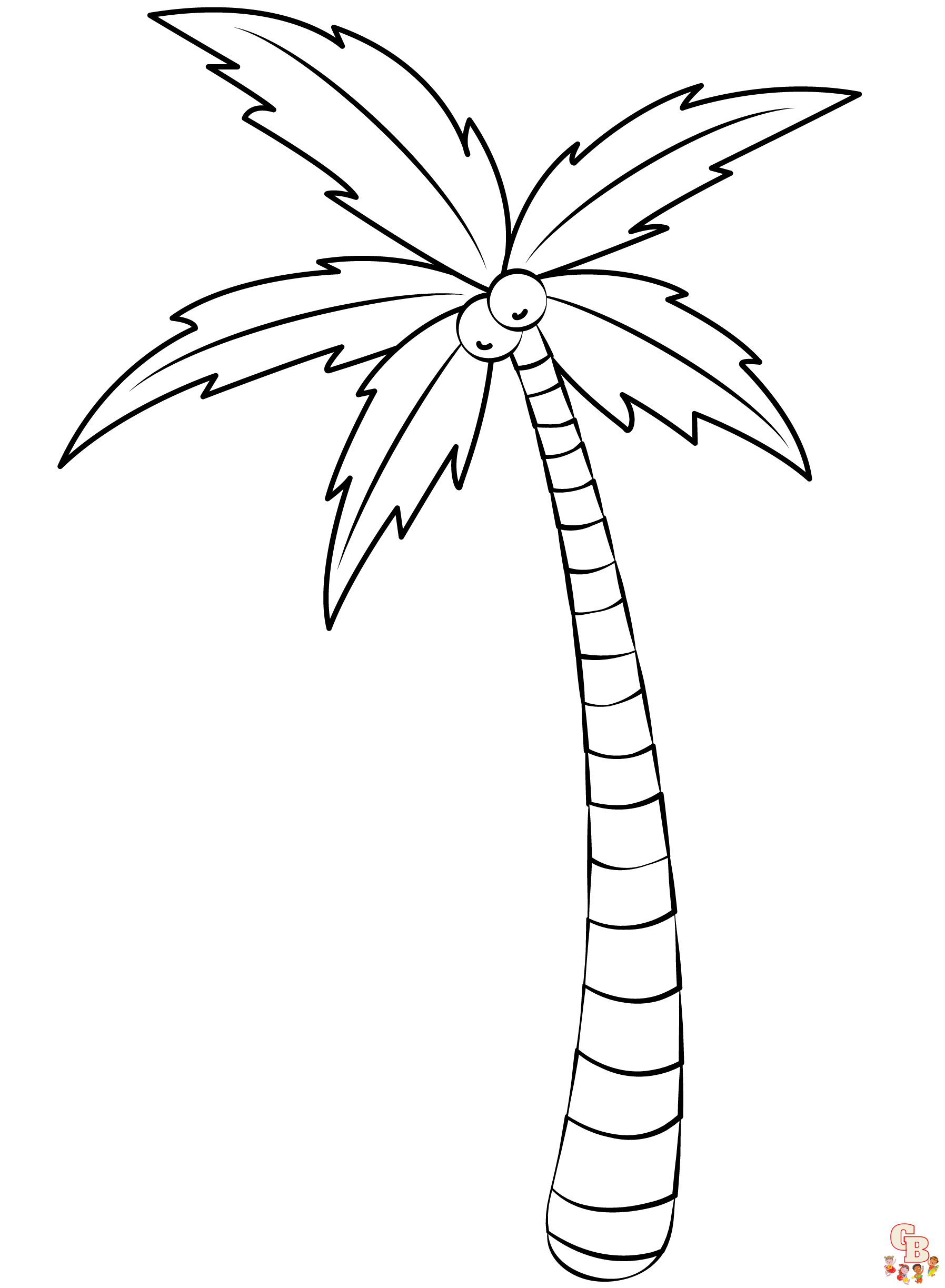 Tropical Palm Tree Coloring Pages Printable 7