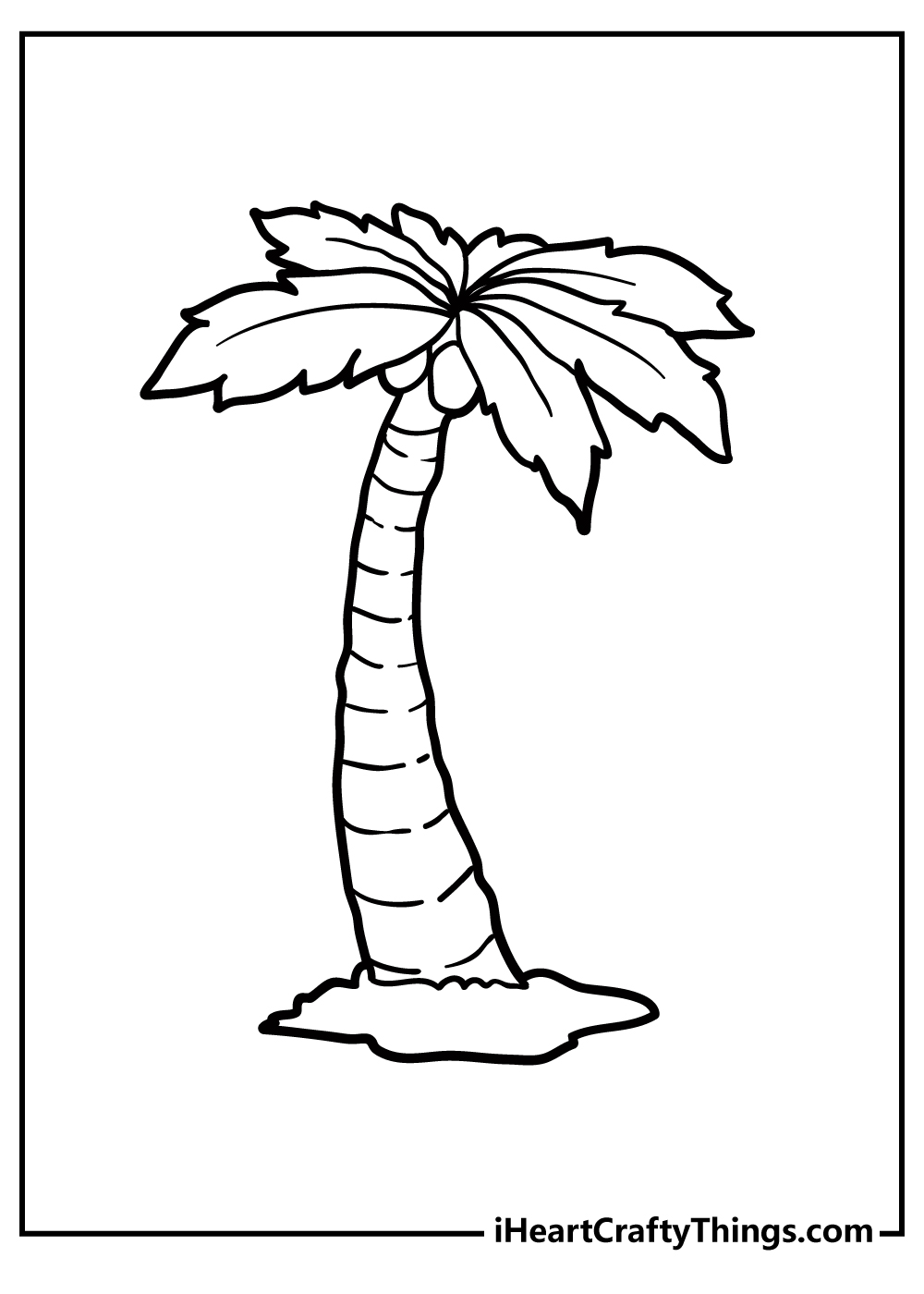 Tropical Palm Tree Coloring Pages Printable 9