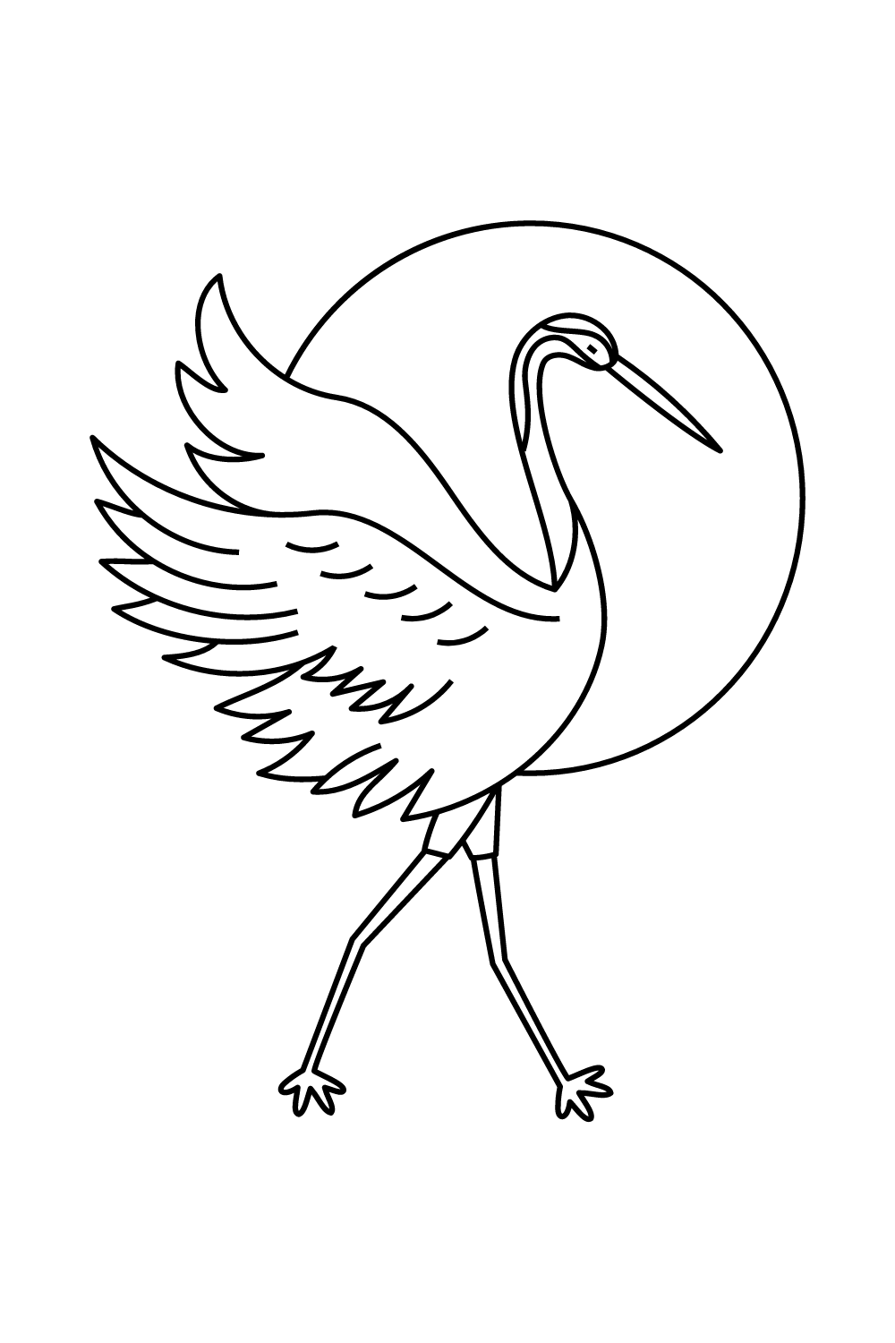 30 Crane Coloring Pages Printable 19