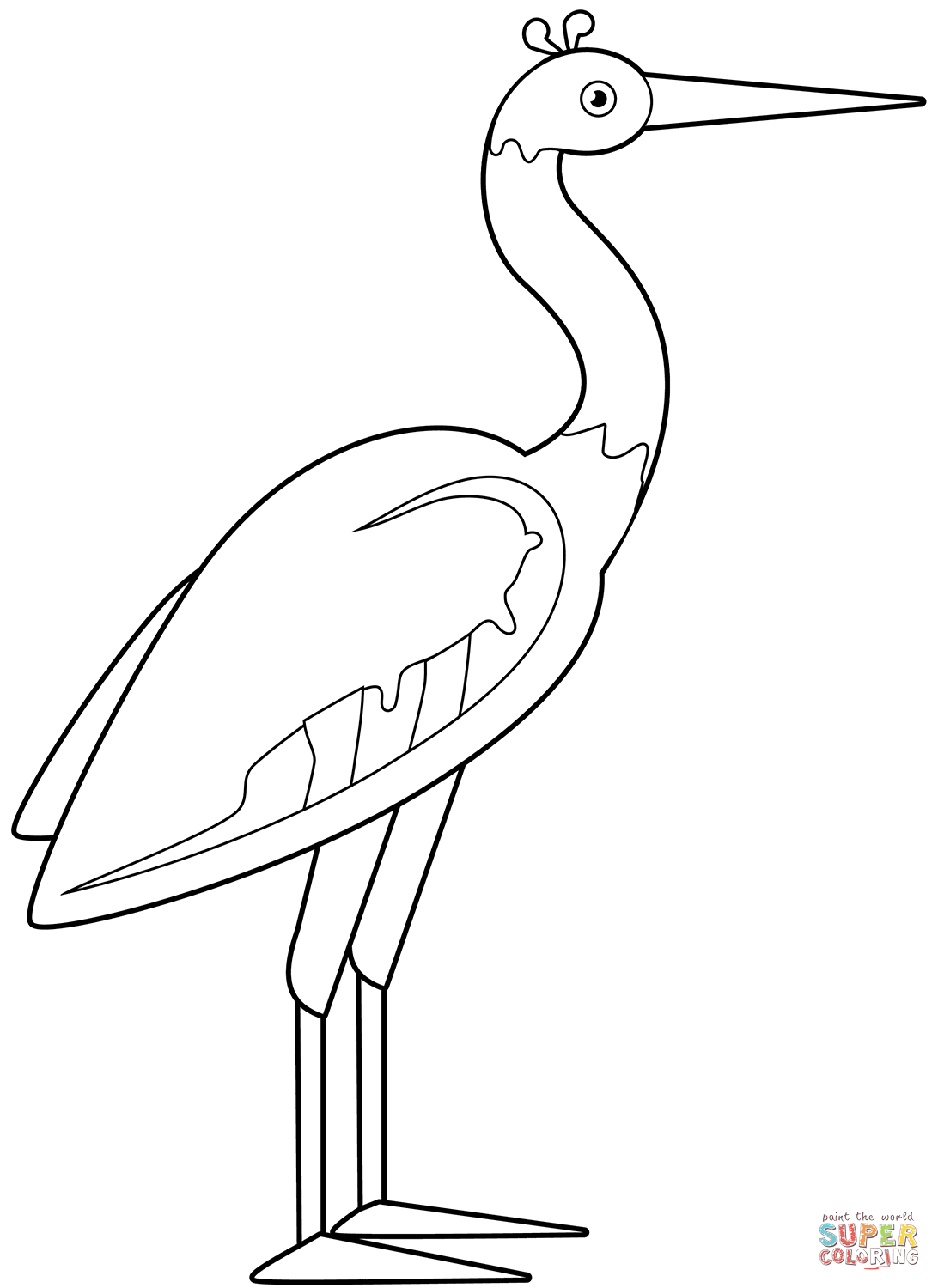 30 Crane Coloring Pages Printable 3