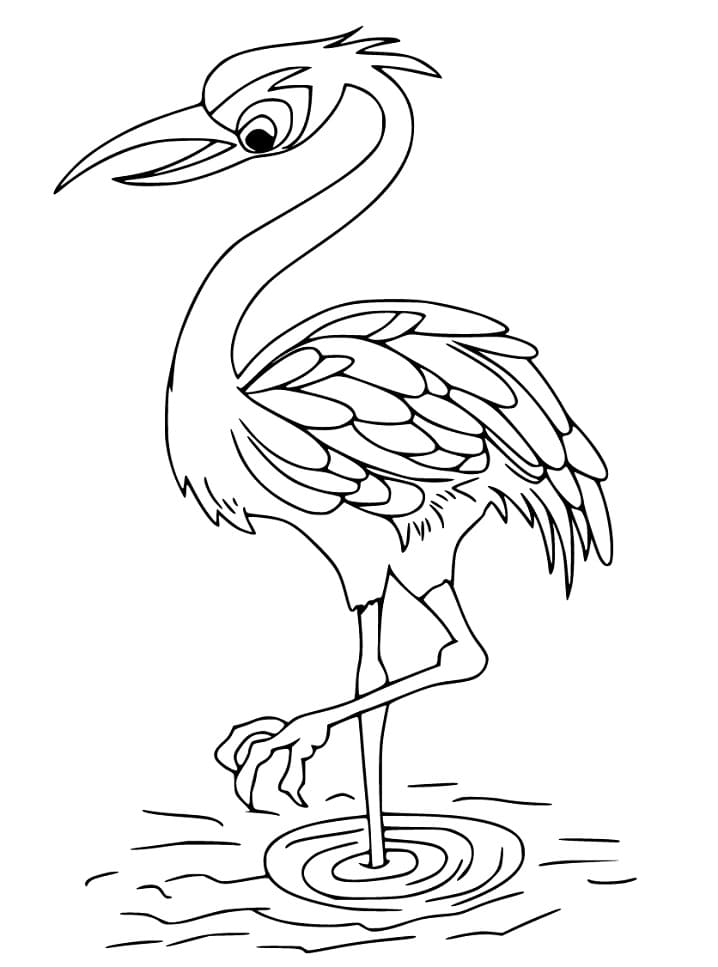 30 Crane Coloring Pages Printable 5