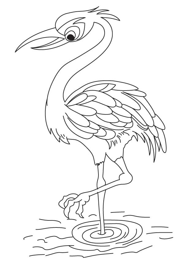 30 Crane Coloring Pages Printable 7