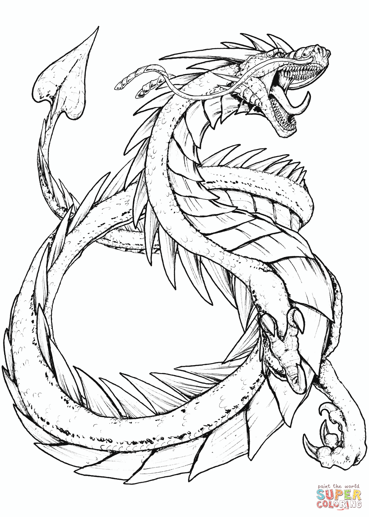 30 Realistic Dragon Coloring Pages Printable 10