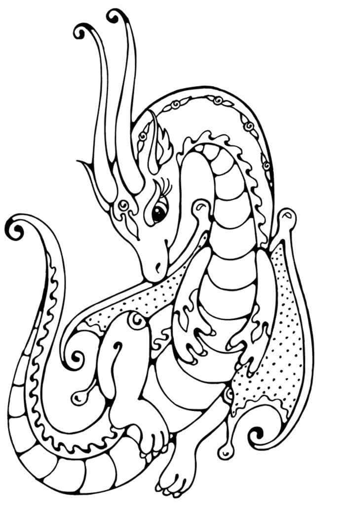 30 Realistic Dragon Coloring Pages Printable 13