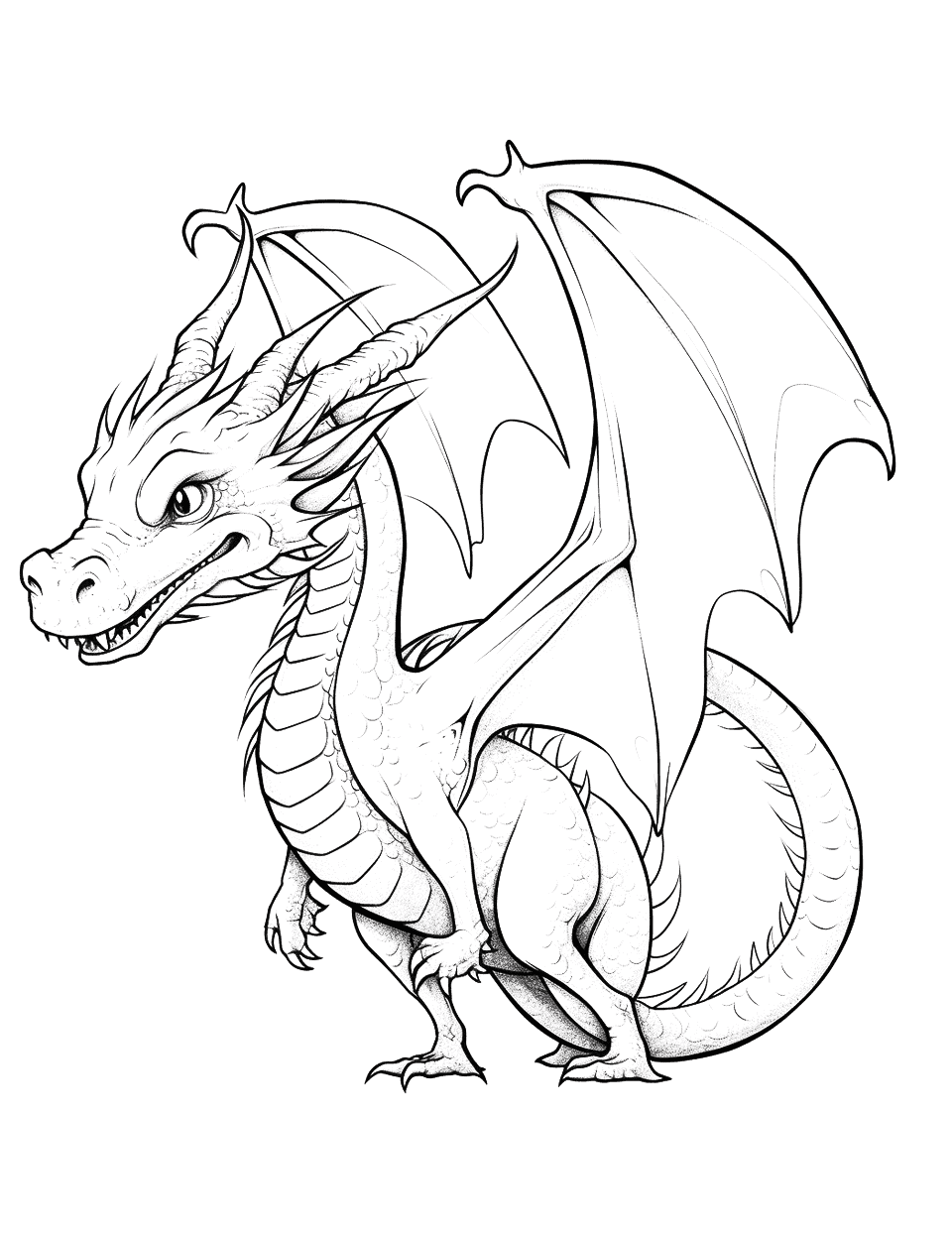 30 Realistic Dragon Coloring Pages Printable 4