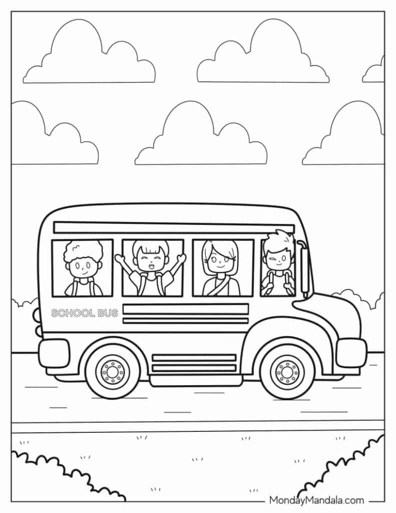 30 School Bus Coloring Pages Printable 30