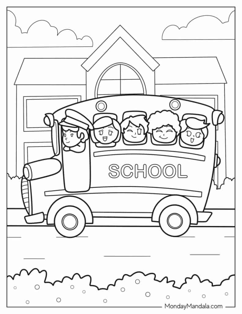 30 School Bus Coloring Pages Printable 35