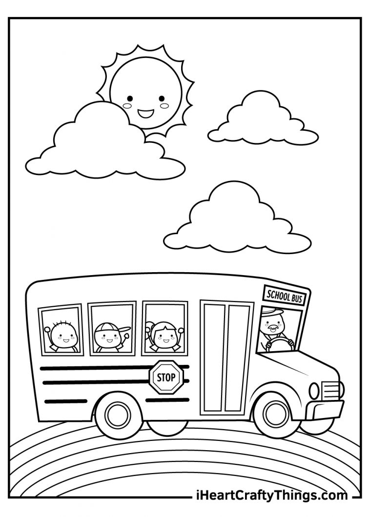 30 School Bus Coloring Pages Printable 4