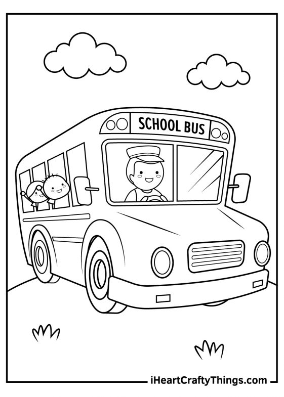 30 School Bus Coloring Pages Printable 5