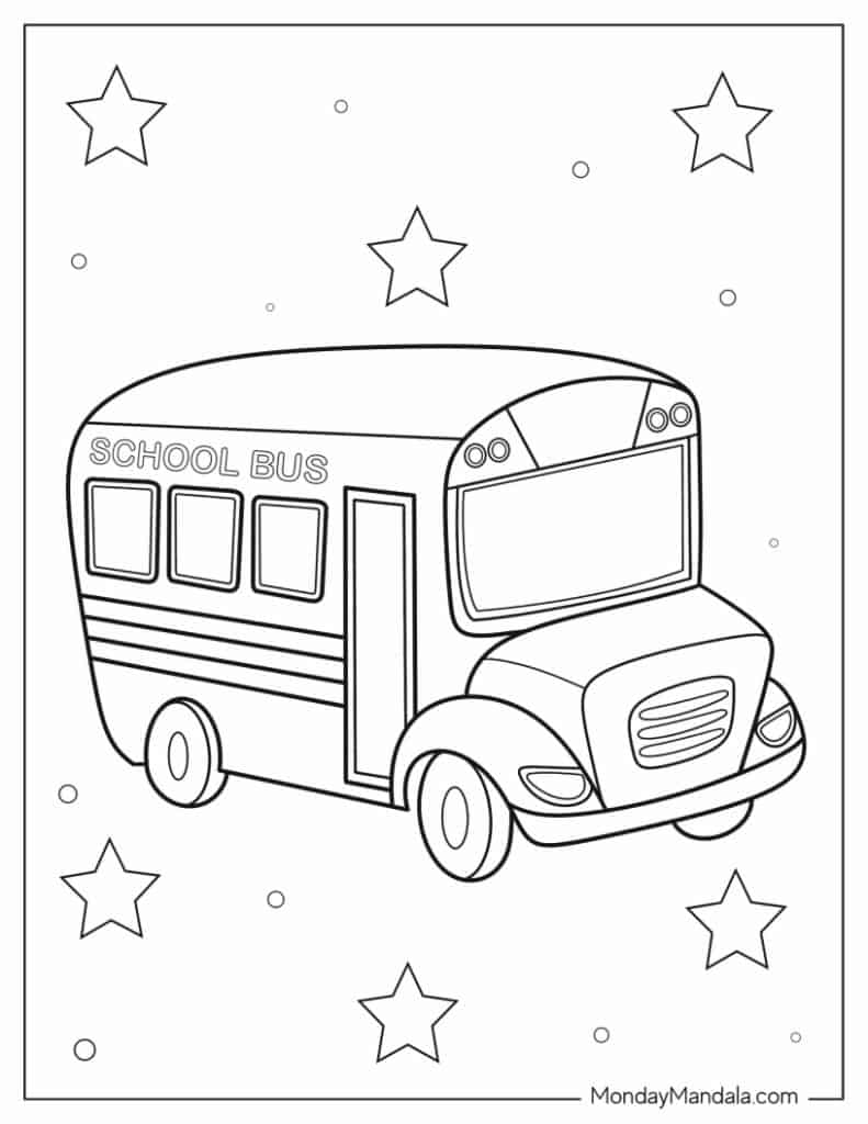 30 School Bus Coloring Pages Printable 8