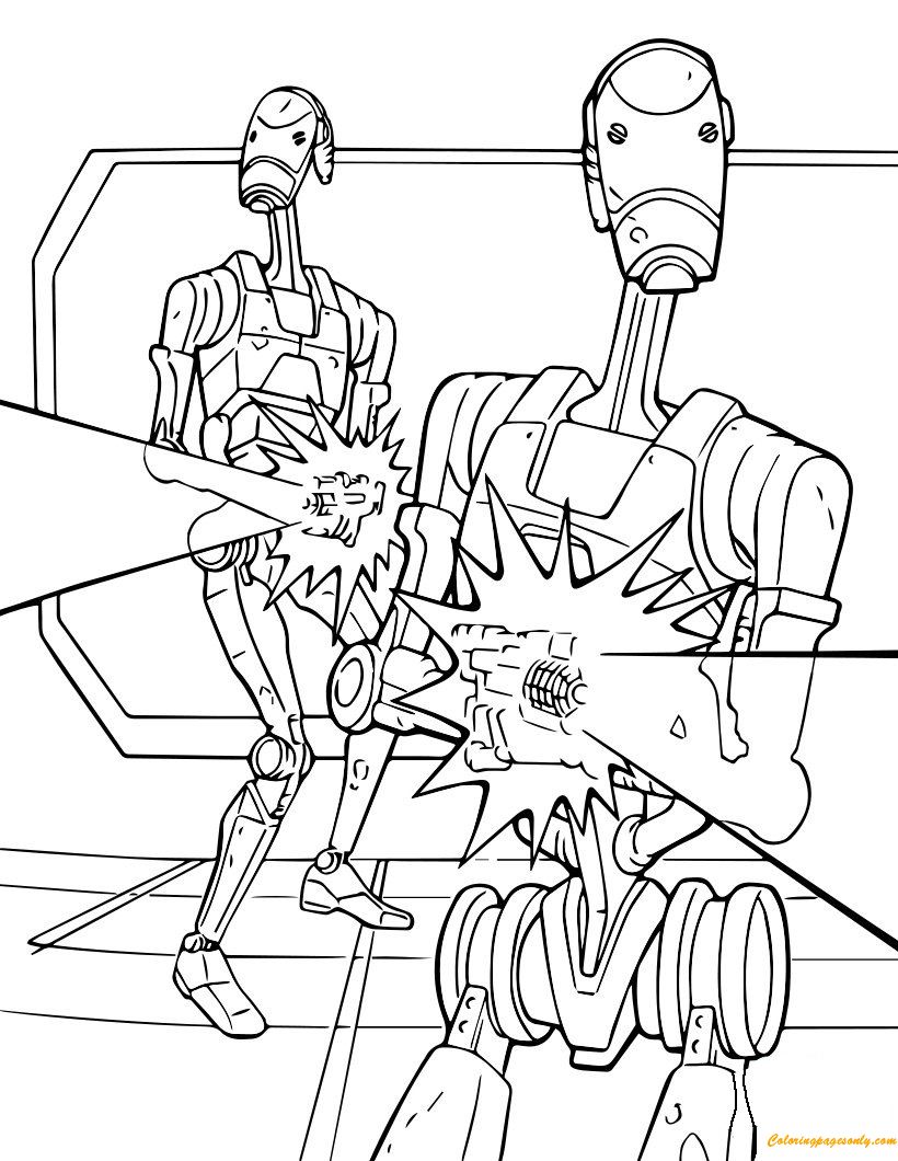 30 Star Wars Battle Droids Coloring Page Printable 1