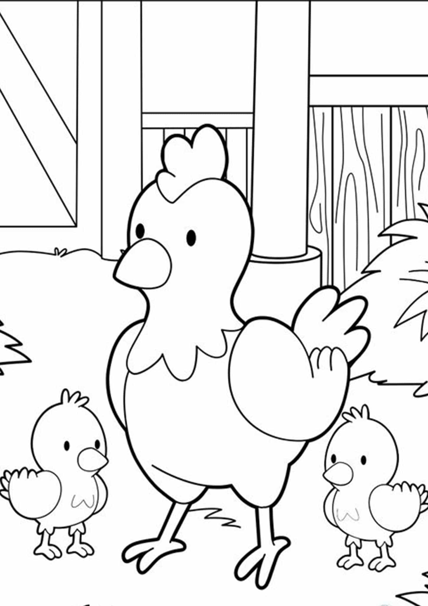 31 Chicken Coloring Pages Printable 1