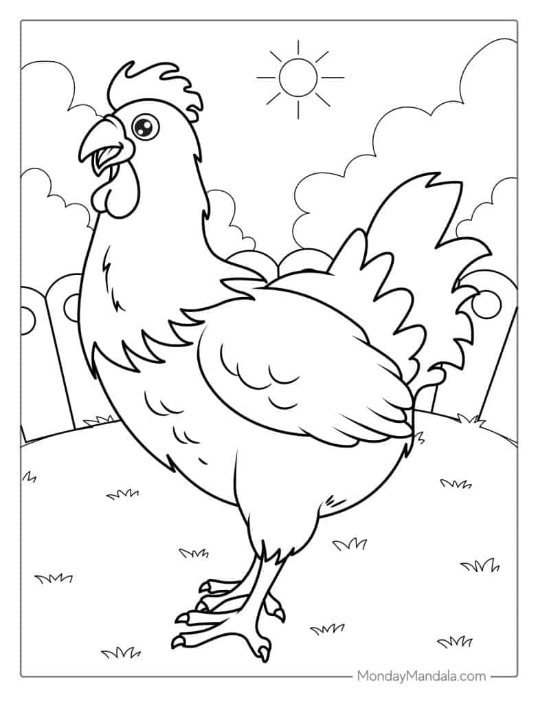 31 Chicken Coloring Pages Printable 11