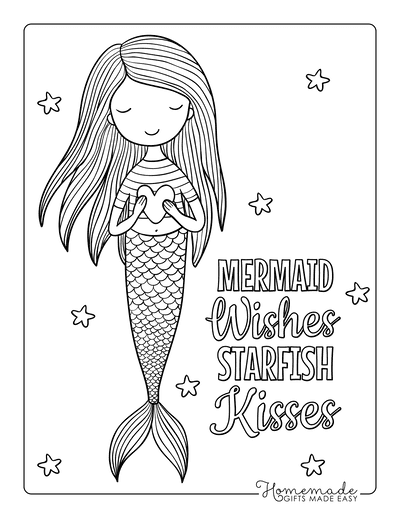 31 Cute Mermaid Coloring Pages for Preschool Printable 1