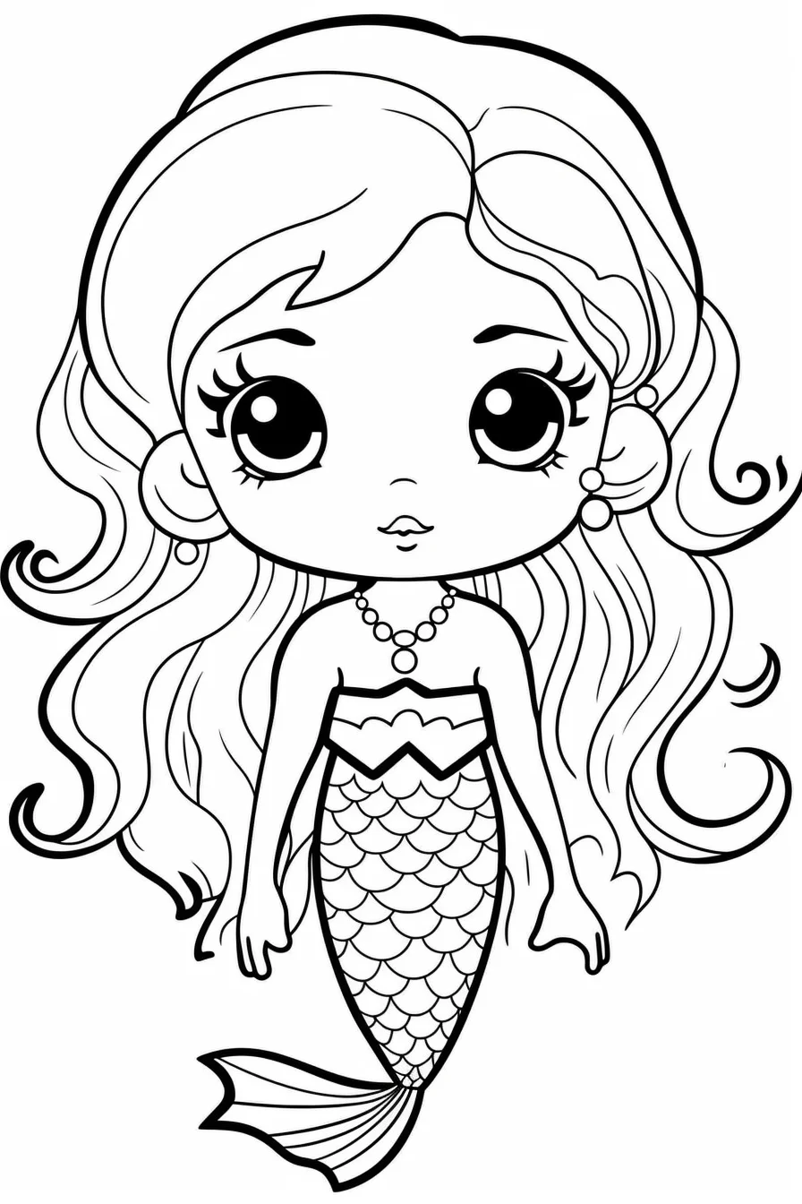 31 Cute Mermaid Coloring Pages for Preschool Printable 25