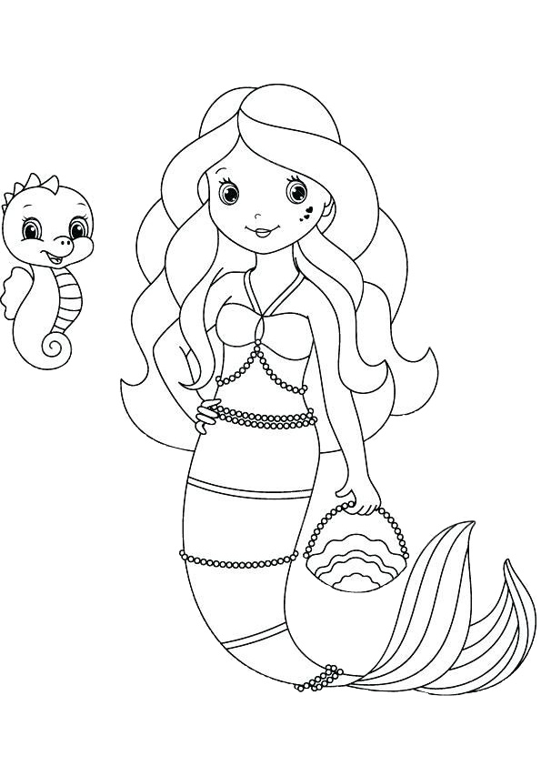 31 Cute Mermaid Coloring Pages for Preschool Printable 26