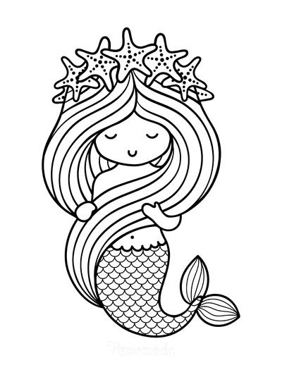 31 Cute Mermaid Coloring Pages for Preschool Printable 28