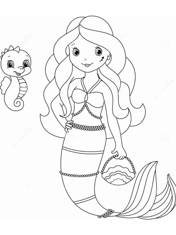 31 Cute Mermaid Coloring Pages for Preschool Printable 32