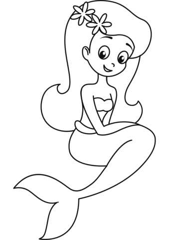 31 Cute Mermaid Coloring Pages for Preschool Printable 4